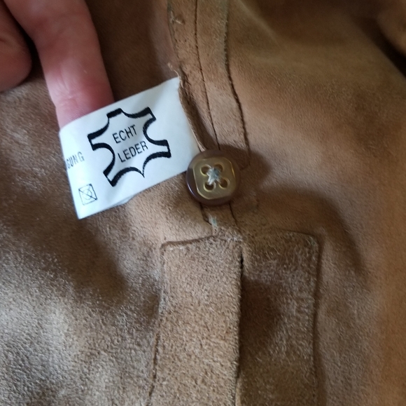 JOY Genuine Leather Camel Cardigan Size L Large - Picture 11 of 14